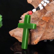 Natural Jade Handmade Cross Pendant Necklace