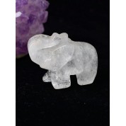 Natural Crystal Elephant Carving Ornament