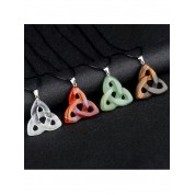 Natural Stone Hollow Triangle Pendant