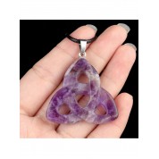 Natural Stone Hollow Triangle Pendant