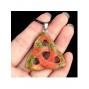 Natural Stone Hollow Triangle Pendant