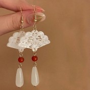 Elegant Fan-shaped Pipa Tassel Earrings