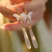 Elegant Fan-shaped Pipa Tassel Earrings