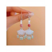 Elegant Fan-shaped Pipa Tassel Earrings