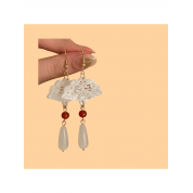 Elegant Fan-shaped Pipa Tassel Earrings