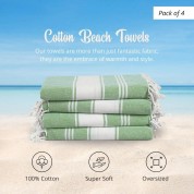 Luxurious Jade Green Beach Towels 4 Pack