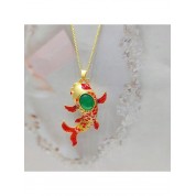 Chalcedony Goldfish Zodiac Necklace