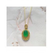 Chalcedony Gold Plated Zodiac Pendant