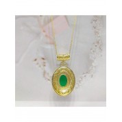 Chalcedony Gold Plated Zodiac Pendant