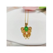 Chalcedony Butterfly Necklace Pendant