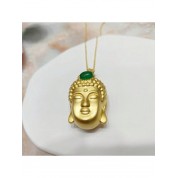 Chalcedony Gold Plated Buddha Necklace