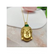 Chalcedony Gold Plated Buddha Necklace