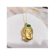 Chalcedony Gold Plated Buddha Necklace