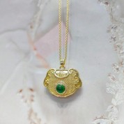 Chalcedony Gold Plated Zodiac Necklace