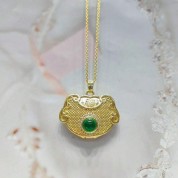 Chalcedony Gold Plated Zodiac Necklace