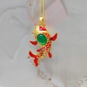 Chalcedony Goldfish Zodiac Necklace