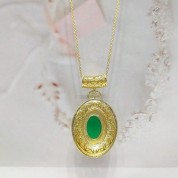 Chalcedony Gold Plated Zodiac Pendant