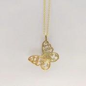 Chalcedony Butterfly Necklace Pendant