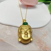 Chalcedony Gold Plated Buddha Necklace