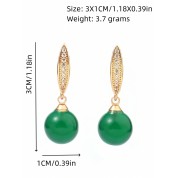 Elegant Imitation Jade Dangle Earrings