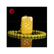 Yellow Jade Zodiac Horse Pendant