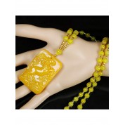 Yellow Jade Zodiac Horse Pendant