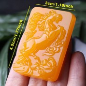 Yellow Jade Zodiac Horse Pendant