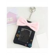 Cute Plush Card Holder With Bow And Star Design