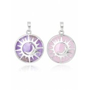 Sun Moon Pendant Reiki Healing Crystal Necklace