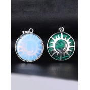 Sun Moon Pendant Reiki Healing Crystal Necklace