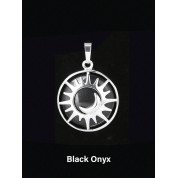 Sun Moon Pendant Reiki Healing Crystal Necklace