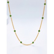 Elegant S925 Sterling Silver Jade Necklace