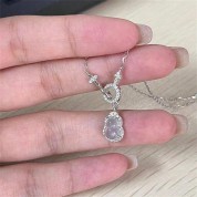 Elegant S925 Silver Gourd Pendant Necklace