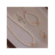 Exquisite S925 Silver Pink Jade Jewelry Set