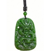 Green Jade Chinese Dragon Pendant Necklace