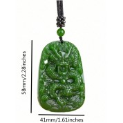 Green Jade Chinese Dragon Pendant Necklace