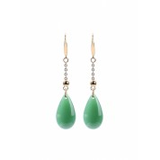 Elegant 18k Gold Plated Jade Pendant Earrings