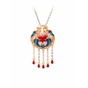 Elegant Gold Plated Year Of Fish Tassel Necklace