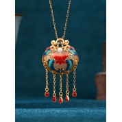 Elegant Gold Plated Year Of Fish Tassel Necklace