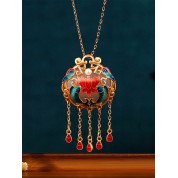 Elegant Gold Plated Year Of Fish Tassel Necklace