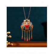 Elegant Gold Plated Year Of Fish Tassel Necklace