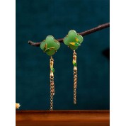 Elegant Gold Plated Clover Earrings