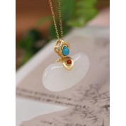 Elegant Imitation Hetian Jade Pendant Chain