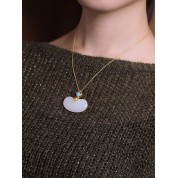 Elegant Imitation Hetian Jade Pendant Chain