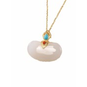 Elegant Imitation Hetian Jade Pendant Chain