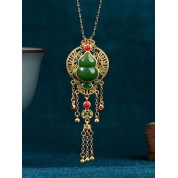 Elegant Gourd-shaped Gold Plated Necklace