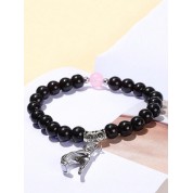 Pink & Black Magnetic Heart Couple Bracelets