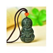 Hand Carved Cedar Necklace: Guanyin B