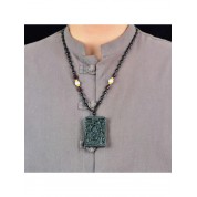 Hand Carved Cedar Necklace: Maitreya Style