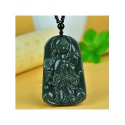 Hand Carved Cedar Necklace With Nephrite